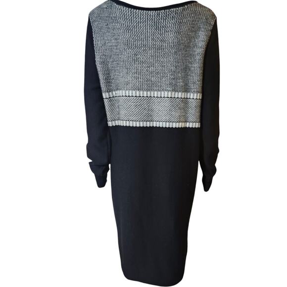Athleta Cloudbreak Black and Gray Long Sleeve Merino Wool Sweater Dress Size L - Picture 6 of 10